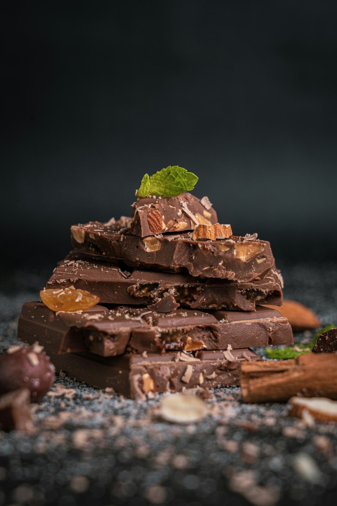 Squares of rich homemade chocolate fudge
